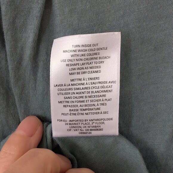 Anthropologie Meadow Rue Open Tie Neck Lace Crochet Large Muted Green - Picture 11 of 11